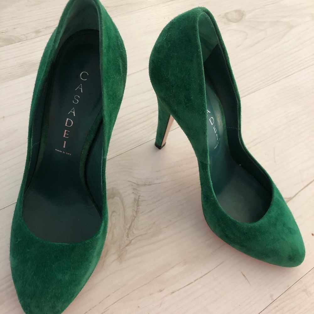 Casadei Womens Shoes Green Size 6.5 Good For 6